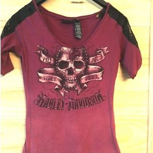 Women's Harley-Davidson skull tshirt